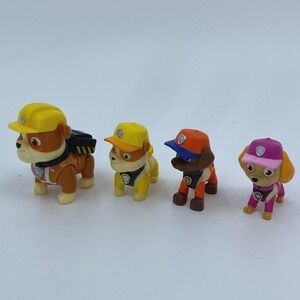 Paw Patrol Mini Figure Lot Rubble Zuma Skye 4 Piece Toy Set Spin Master Cake Top
